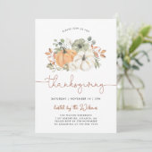 Invitation de dîner de Thanksgiving à la citrouill (Debout devant)