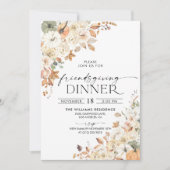 Invitation de dîner de Thanksgiving à la citrouill (Devant)