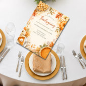 Invitation de dîner de Thanksgiving à l'aquarelle