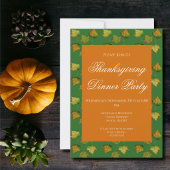 Invitation de dîner de Thanksgiving à l'aquarelle