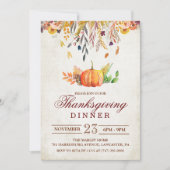 Invitation de dîner de Thanksgiving d'automne de c (Devant)