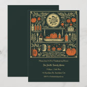 Invitation de dîner de Thanksgiving de cuisine d'a (Devant / Derrière)