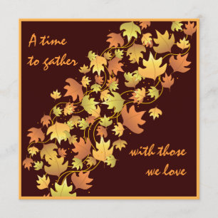 Invitation de dîner de thanksgiving de feuille