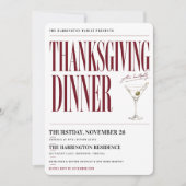Invitation de dîner de Thanksgiving Editorial Mart (Devant)