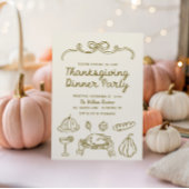 Invitation de dîner de Thanksgiving fantaisiste de