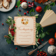 Invitation de dîner de Thanksgiving Fleur de citro