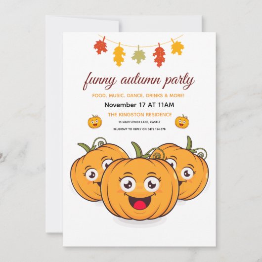 Invitation de dîner de Thanksgiving rustique Citro (Devant)