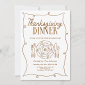 Invitation de dîner de Thanksgiving Vintage (Devant)