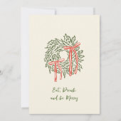 Invitation de dîner de vacances de Noël fantaisist (Dos)