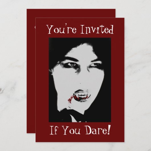 Invitation de dîner de vampire de Dracula (Devant / Derrière)