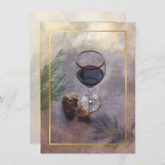 invitation de dîner de vin et d'ail (Devant / Derrière)