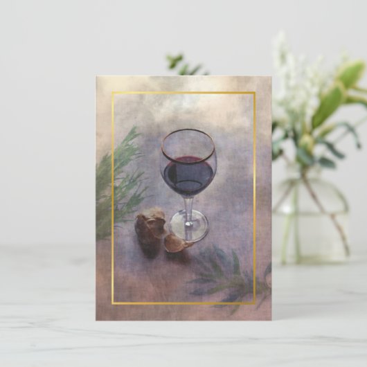 invitation de dîner de vin et d'ail (Debout devant)