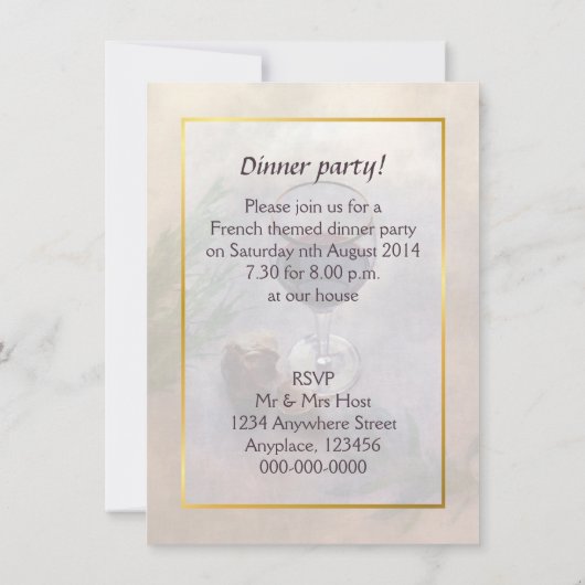 invitation de dîner de vin et d'ail (Dos)
