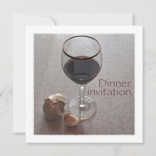 invitation de dîner de vin et d'ail (Devant)
