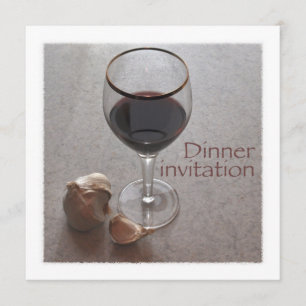 invitation de dîner de vin et d'ail