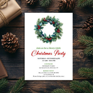 Invitation de dîner élégante avec couronne de Noël
