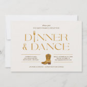 Invitation de dîner et de danse western Bottes de (Devant)