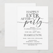 Invitation de dîner et de fête de mariage heureux  (Devant / Derrière)