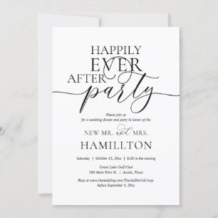 Invitation de dîner et de fête de mariage heureux 