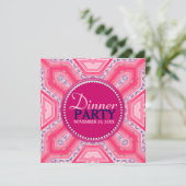 Invitation de dîner Geometric Tech rose lilas (Debout devant)
