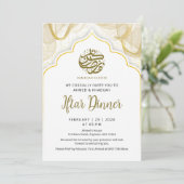 Invitation de dîner Iftar moderne sous arche blanc (Debout devant)