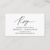 Invitation de dîner Mariage RSVP romantique modern (Devant)