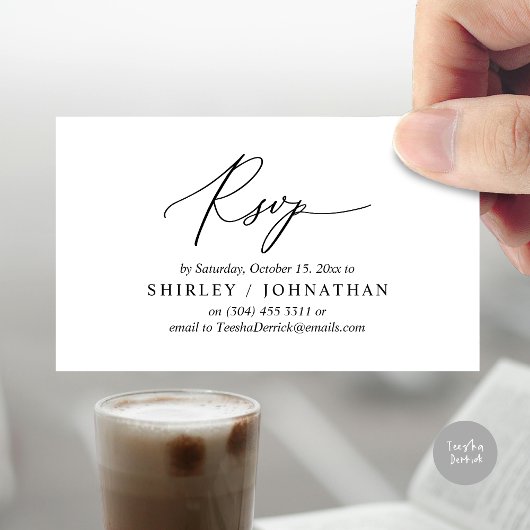 Invitation de dîner Mariage RSVP romantique modern