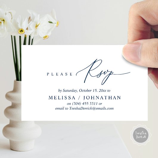 Invitation de dîner Mariage RSVP romantique modern