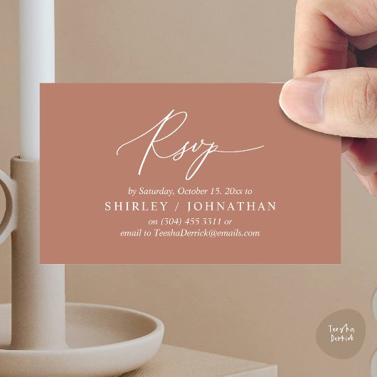 Invitation de dîner Mariage RSVP romantique modern