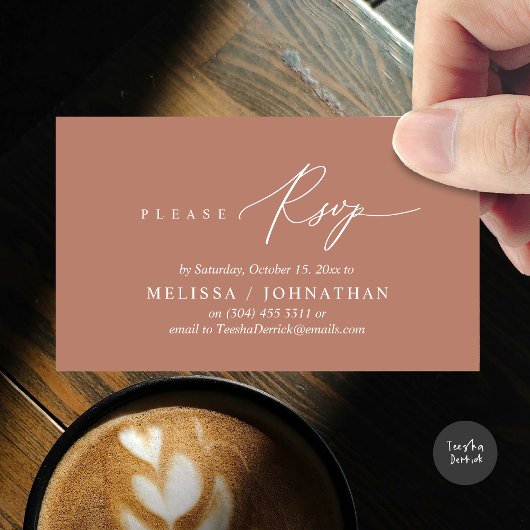 Invitation de dîner Mariage RSVP romantique modern