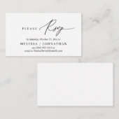 Invitation de dîner Mariage RSVP romantique modern (Devant / Derrière)