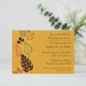 Invitation de dîner Orange Formal Feuille-3x5Thank (Debout devant)