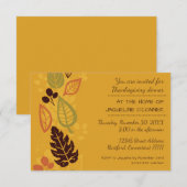 Invitation de dîner Orange Formal Feuille-3x5Thank (Devant / Derrière)