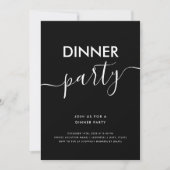 Invitation de dîner Simple Script Moderne  (Devant)