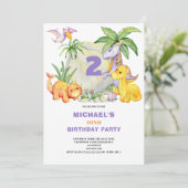Invitation de Dinosaur 2e anniversaire (Debout devant)