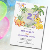 Invitation de Dinosaur 2e anniversaire