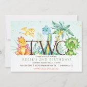 Invitation de Dinosaur 2e anniversaire (Devant)