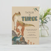 Invitation de Dinosaur 3e anniversaire (Debout devant)