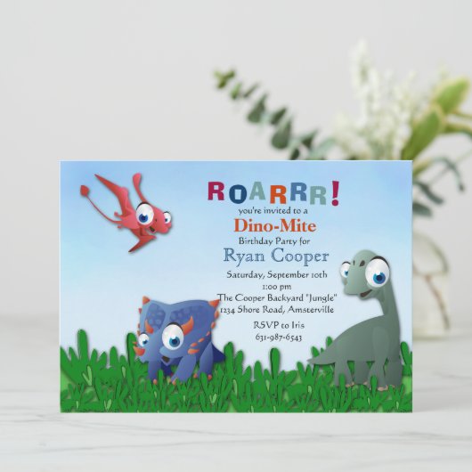 Invitation de Dinosaur Pals (Debout devant)