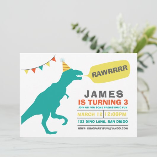 invitation de dinosaure (Debout devant)