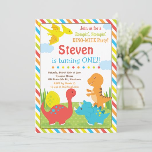 Invitation de dinosaure/invitation de Dino (Debout devant)