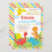 Invitation de dinosaure/invitation de Dino (Devant / Derrière)