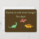 Invitation de dinosaure minimaliste – Anniversaire (Dos)