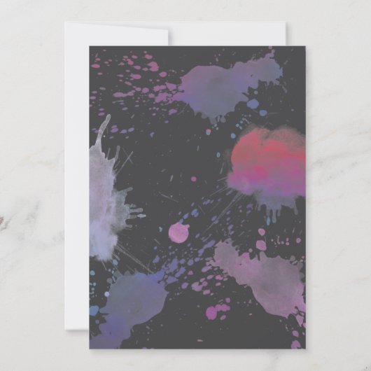 Invitation de dinosaure rose Abstrait (Dos)