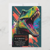 Invitation de dinosaures, Invitations d'anniversai (Devant)