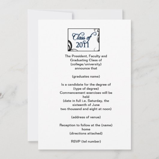 Invitation de diplôme (Devant)
