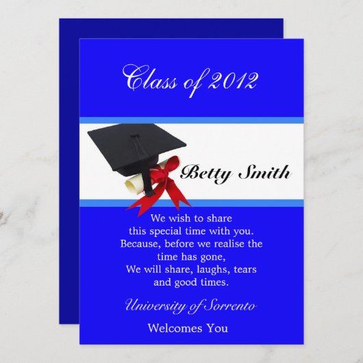 Invitation de diplôme (Devant / Derrière)