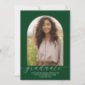 Invitation de diplôme 2 Photos Arch Green (Devant)