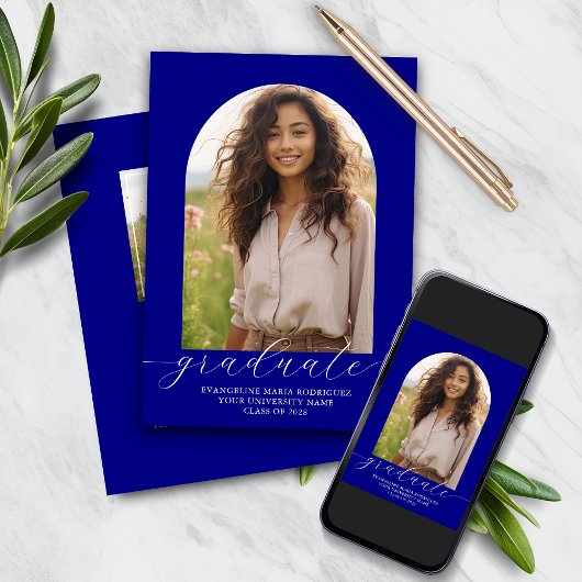 Invitation de diplôme 2 Photos Arch Navy