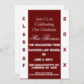 Invitation de diplôme à deux tons (Devant / Derrière)